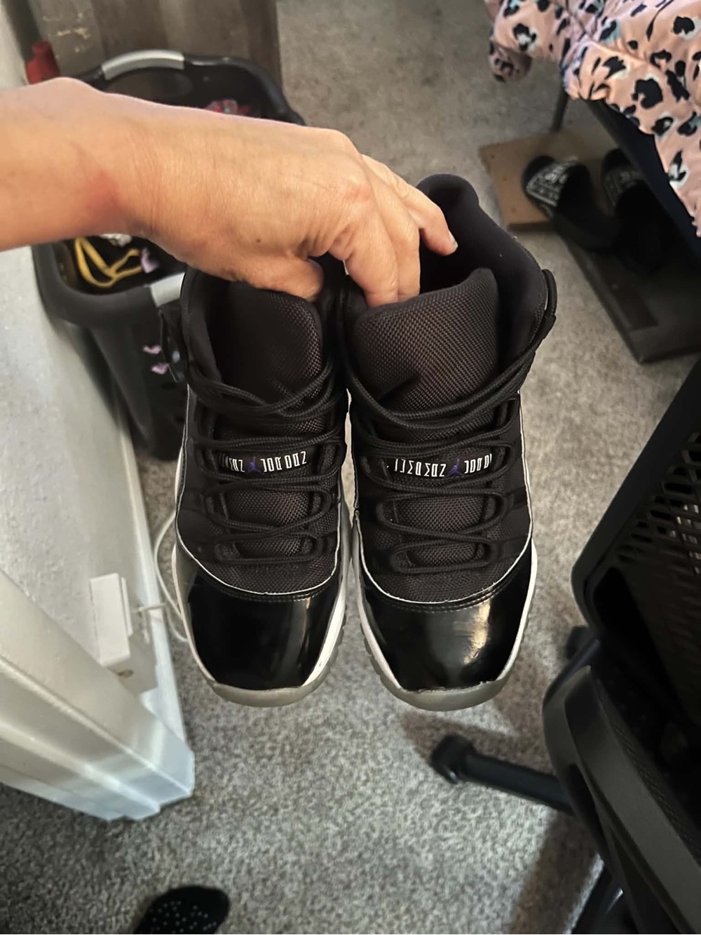 Jordan Women's Black Patent-Trim High Top Sneakers